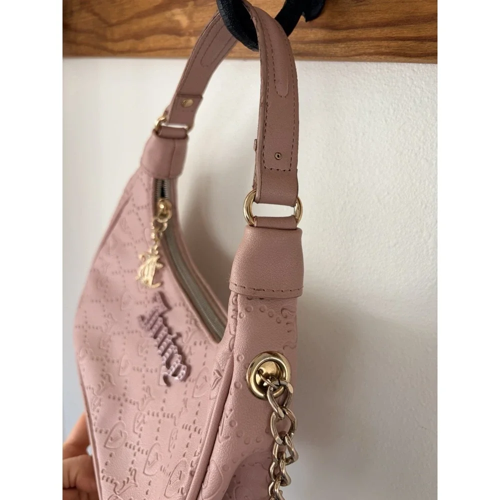 Juicy Couture Small Satchel Purse‎ Bag Pink with Charm Y2K 2000s Vintage